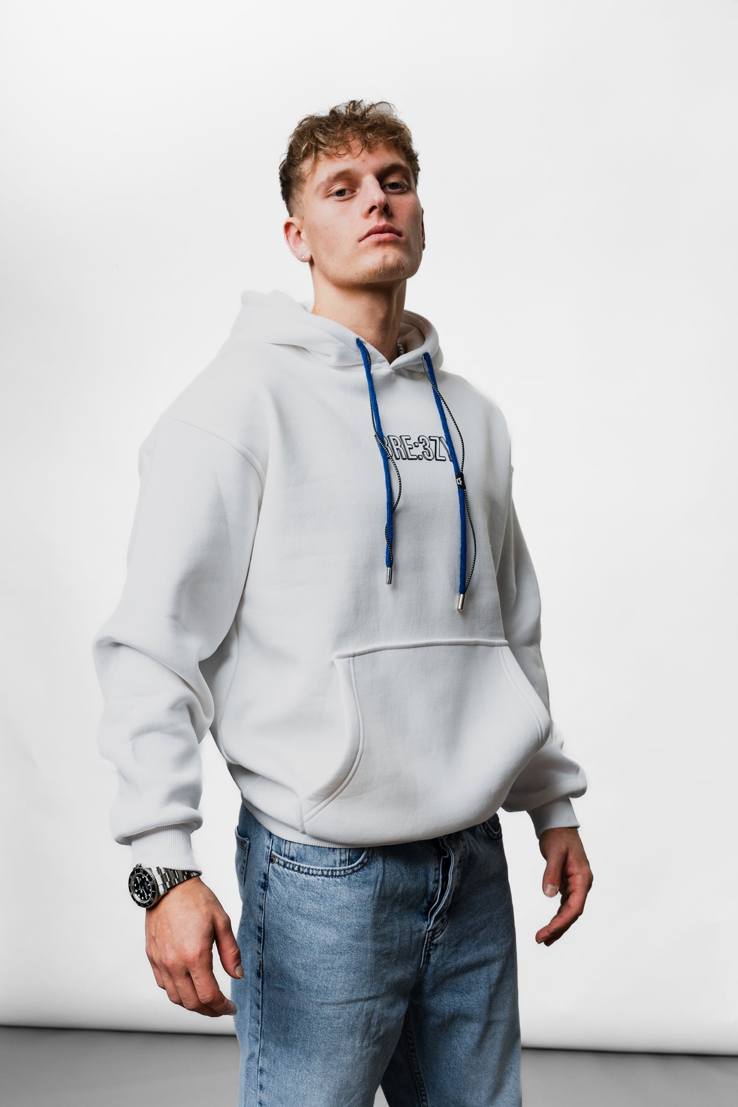 1985 White Oversize Hoodie B-1071