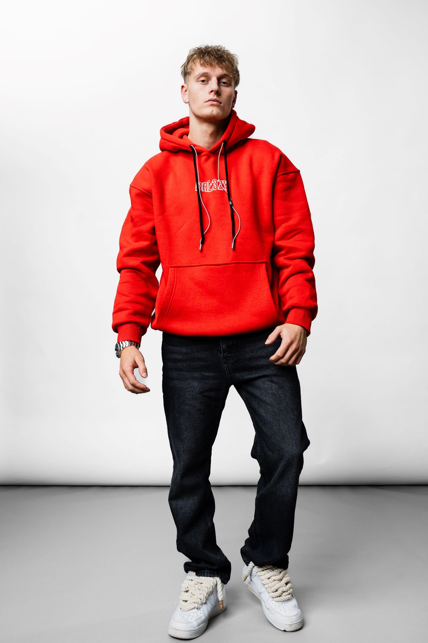 1985 Red Oversize Hoodie B-1070