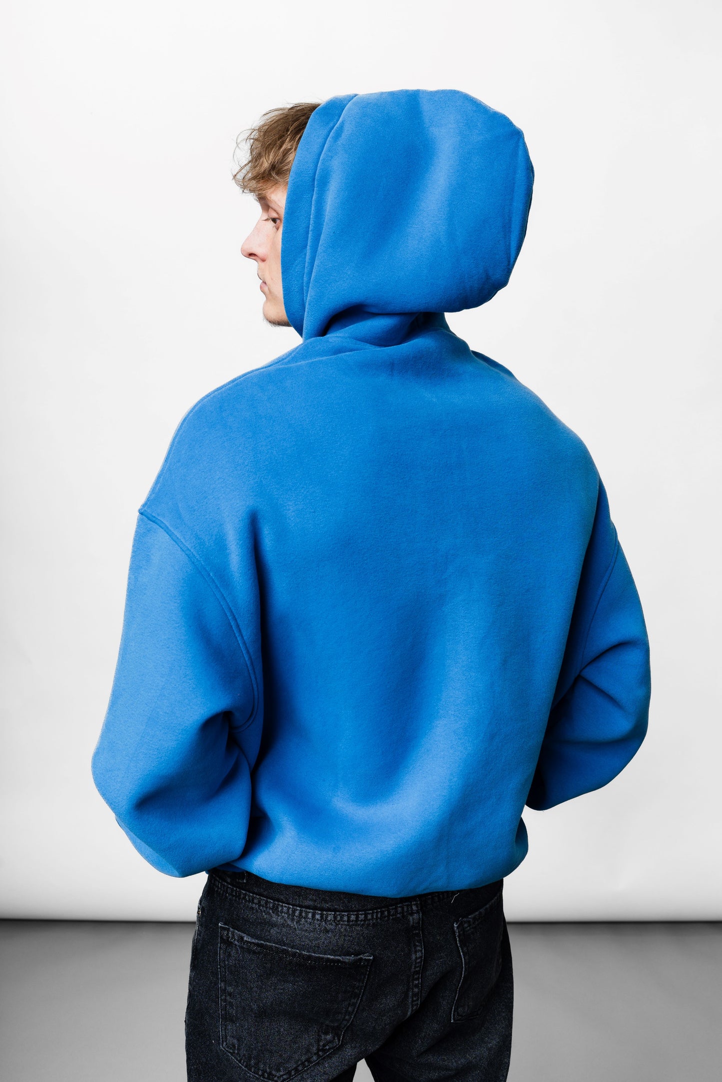 111 Blue Oversize Hoodie C-1036