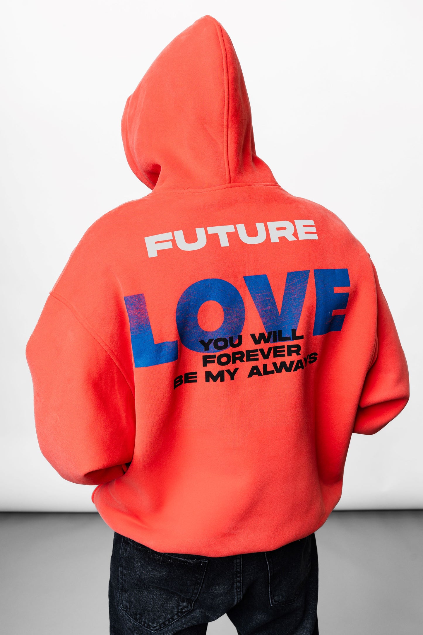 Hate Love Red Oversize Hoodie C-1019