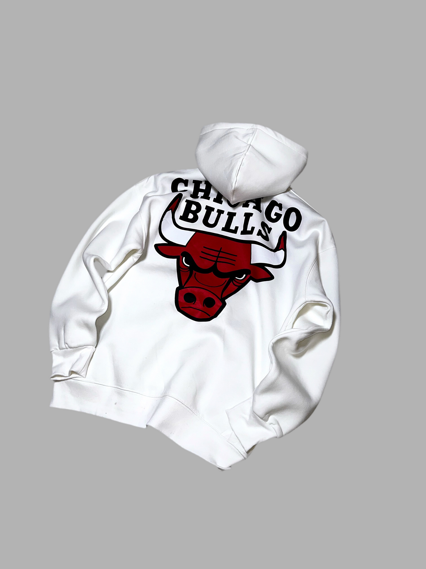 White Bulls Printed Oversize Hoodie JJ-1014