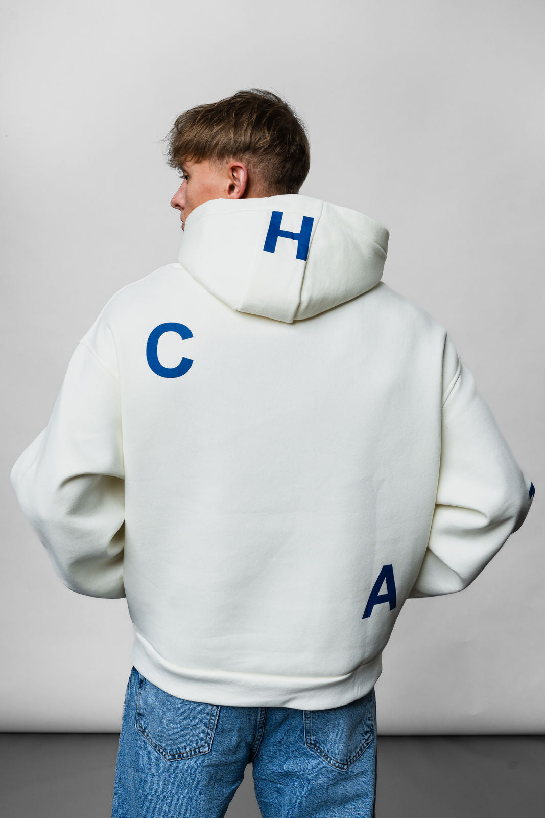 Letters White Oversize Hoodie C-1034