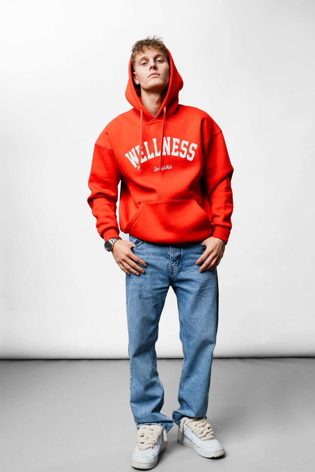 Wellness Red Oversize Hoodie B-1072