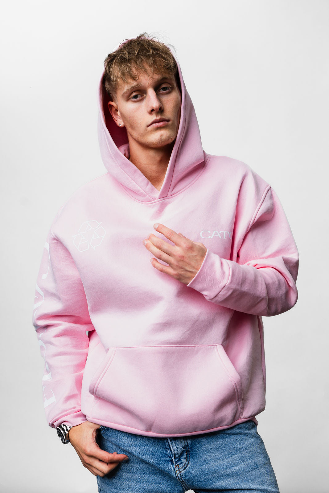 Pink Oversize Hoddie Catch JJ-3001