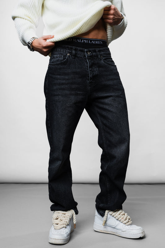 Dark Grey Baggy Jeans K-1087