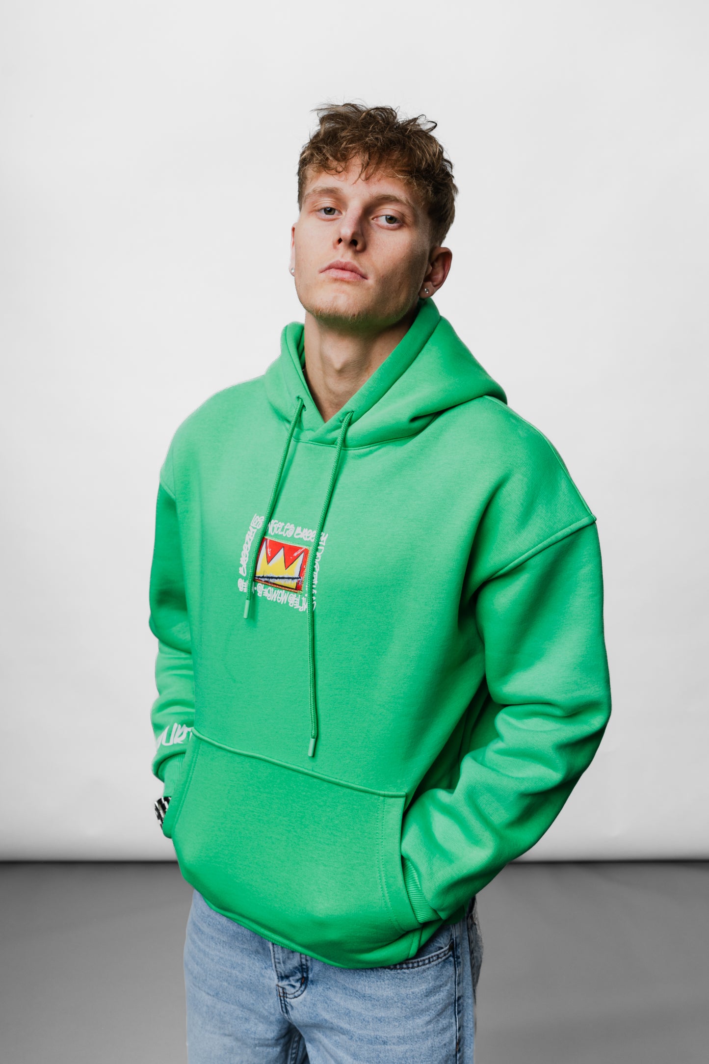 King Angels Green Oversize Hoodie B-1068