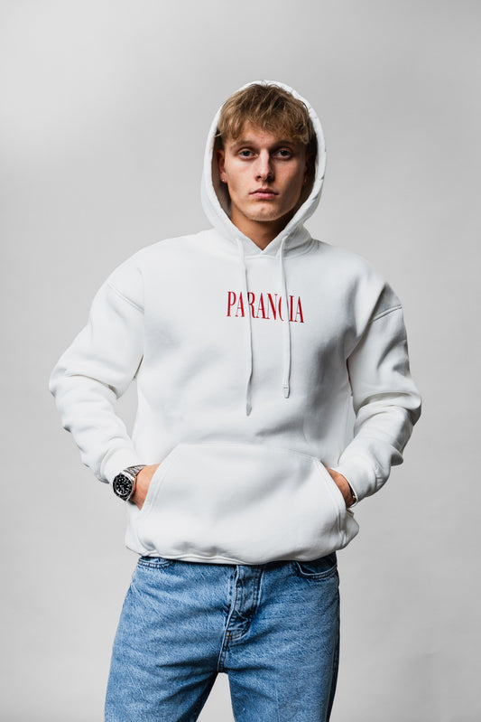 Paranoia White Oversize Hoodie JJ-1032