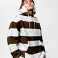 Brown Stripes Oversize Hoodie EL-1058