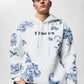 White And Blue Oversize Hoodie B-1076
