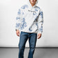 White And Blue Oversize Hoodie B-1076