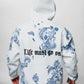 White And Blue Oversize Hoodie B-1076