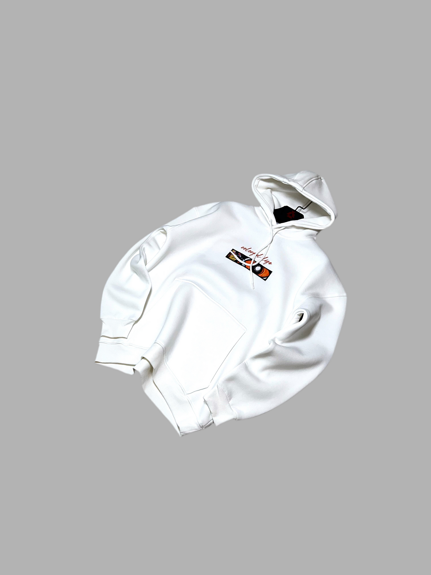 White Colorful Life Hoodie B-1061