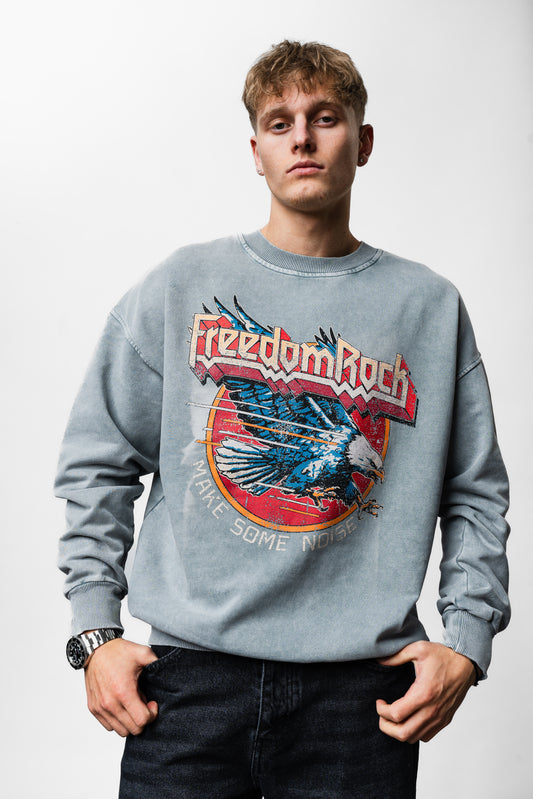 Freedom Rock Grey Oversize Sweatshirt C-1027