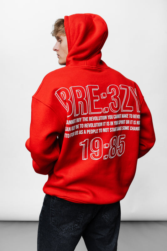 1985 Red Oversize Hoodie B-1070