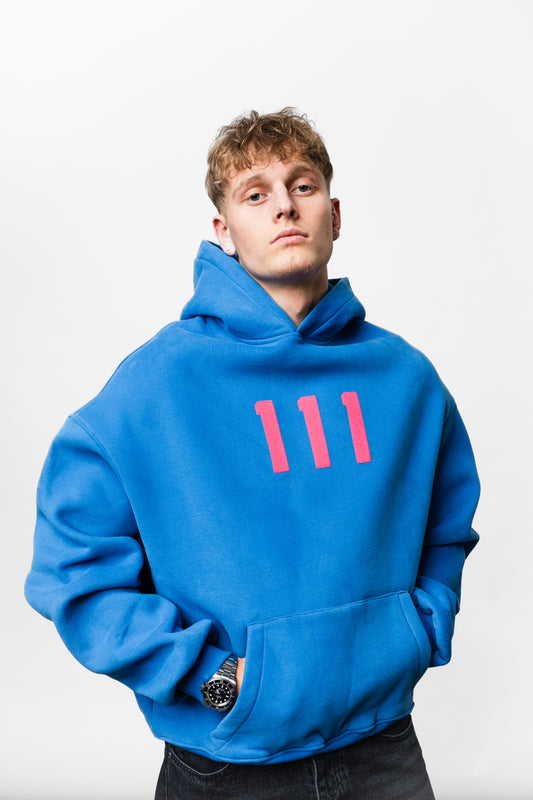 111 Blue Oversize Hoodie C-1036