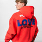 Hate Love Red Oversize Hoodie C-1019