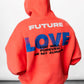 Hate Love Red Oversize Hoodie C-1019