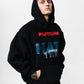 Hate Love Black Oversize Hoodie C-1018
