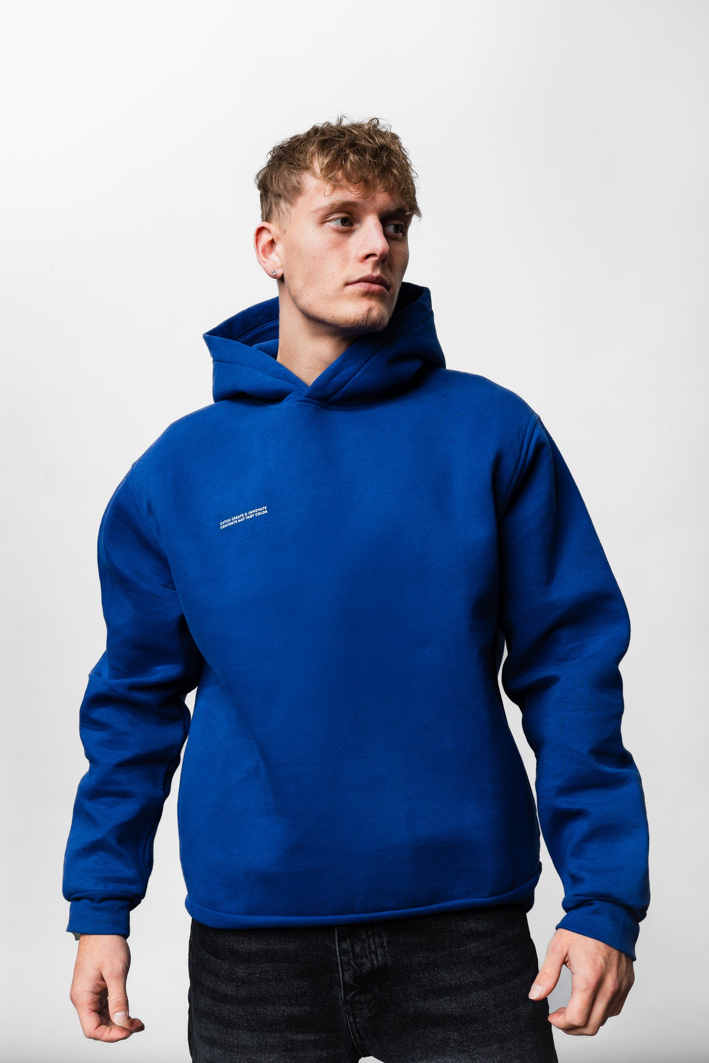 Blue Simple Oversize Hoodie C-1050