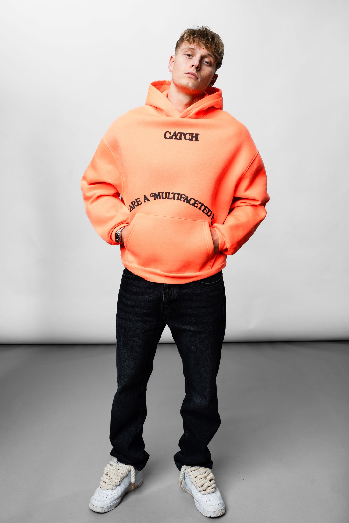 Human Orange Oversize Hoodie C-1023