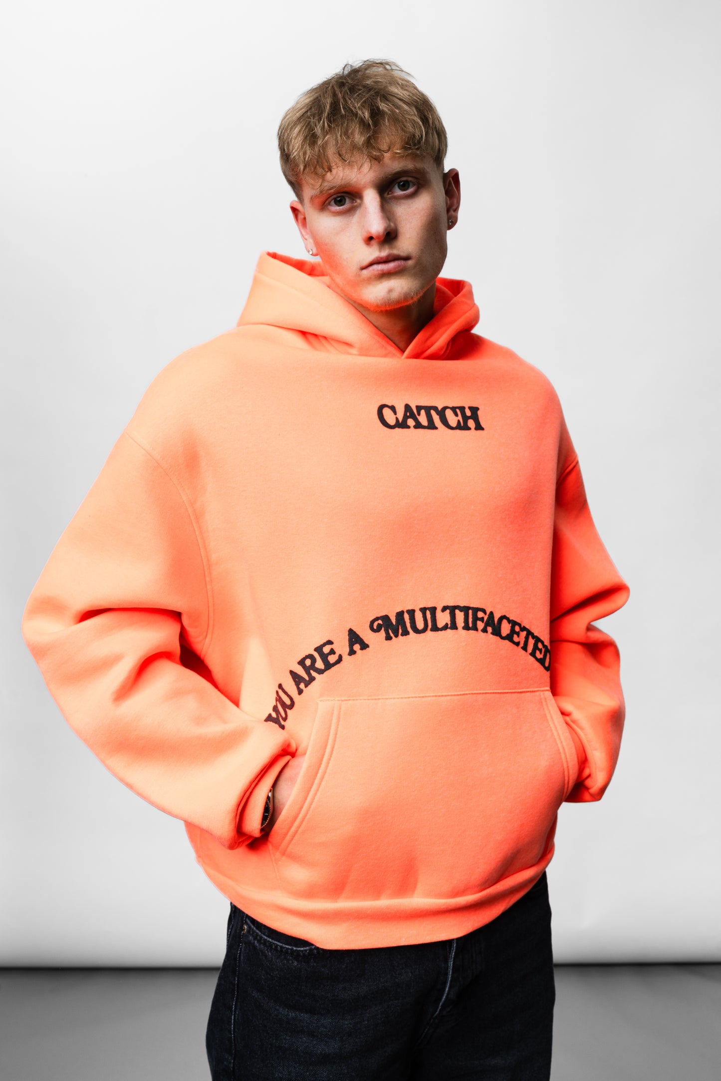 Human Orange Oversize Hoodie C-1023