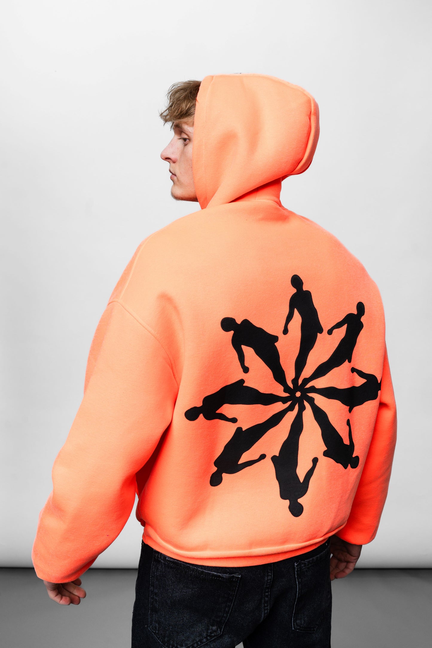 Human Orange Oversize Hoodie C-1023