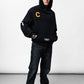 Letters Black Oversize Hoodie C-1033