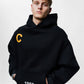 Letters Black Oversize Hoodie C-1033