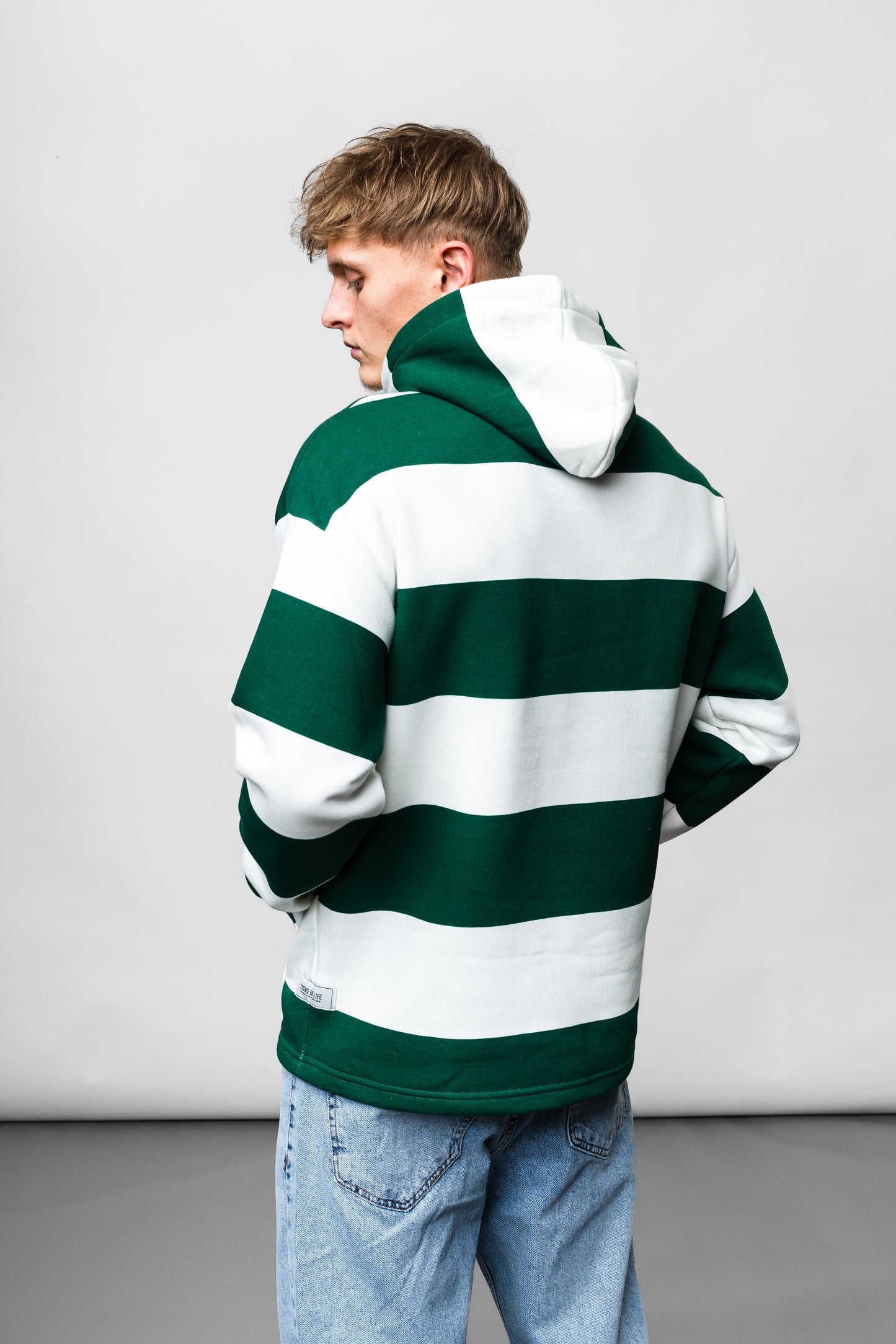Stripes Green Oversize Hoodie C-1057