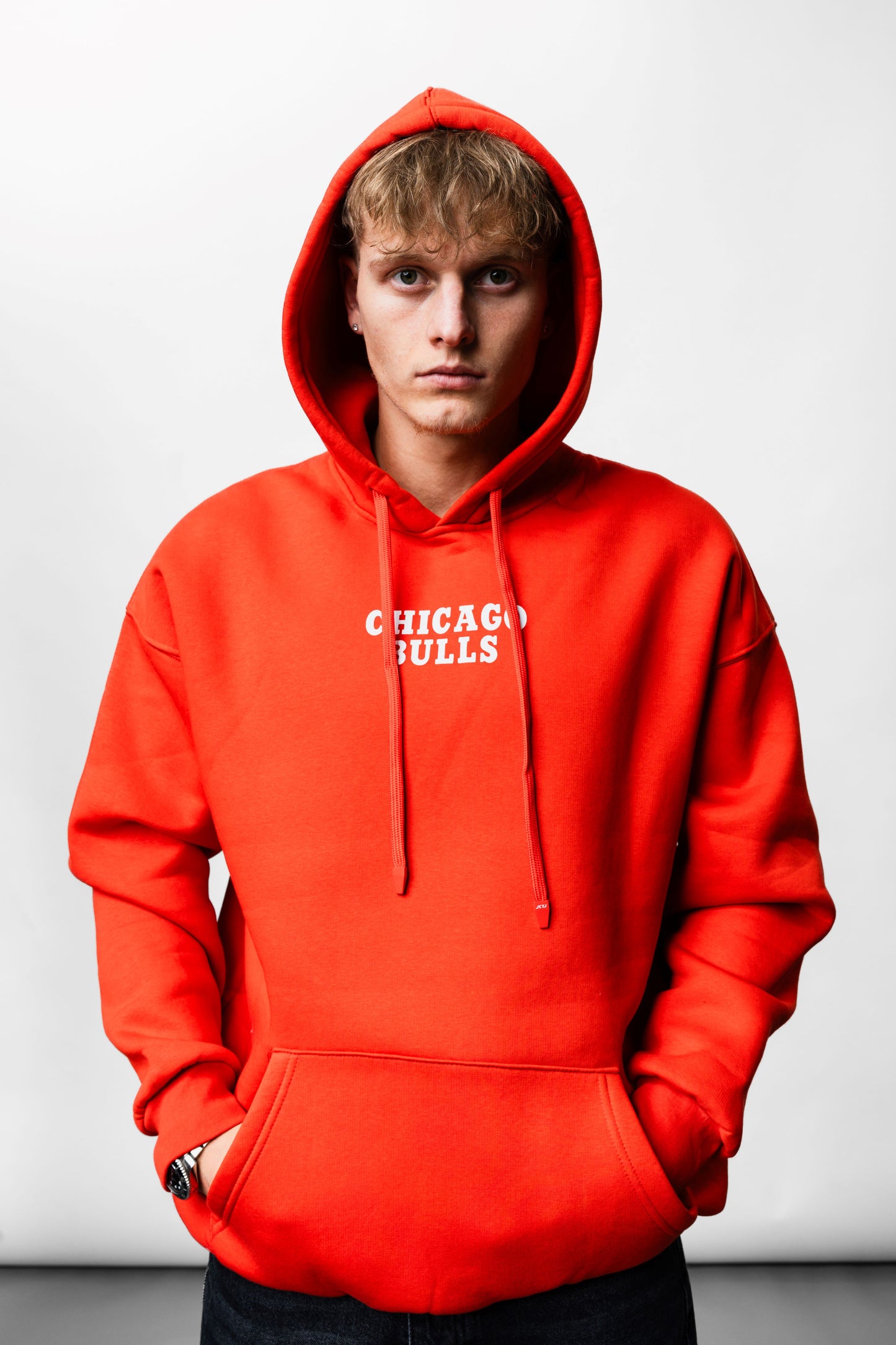 Red Chicago Bulls Printed Oversize Hoodie JJ-1015