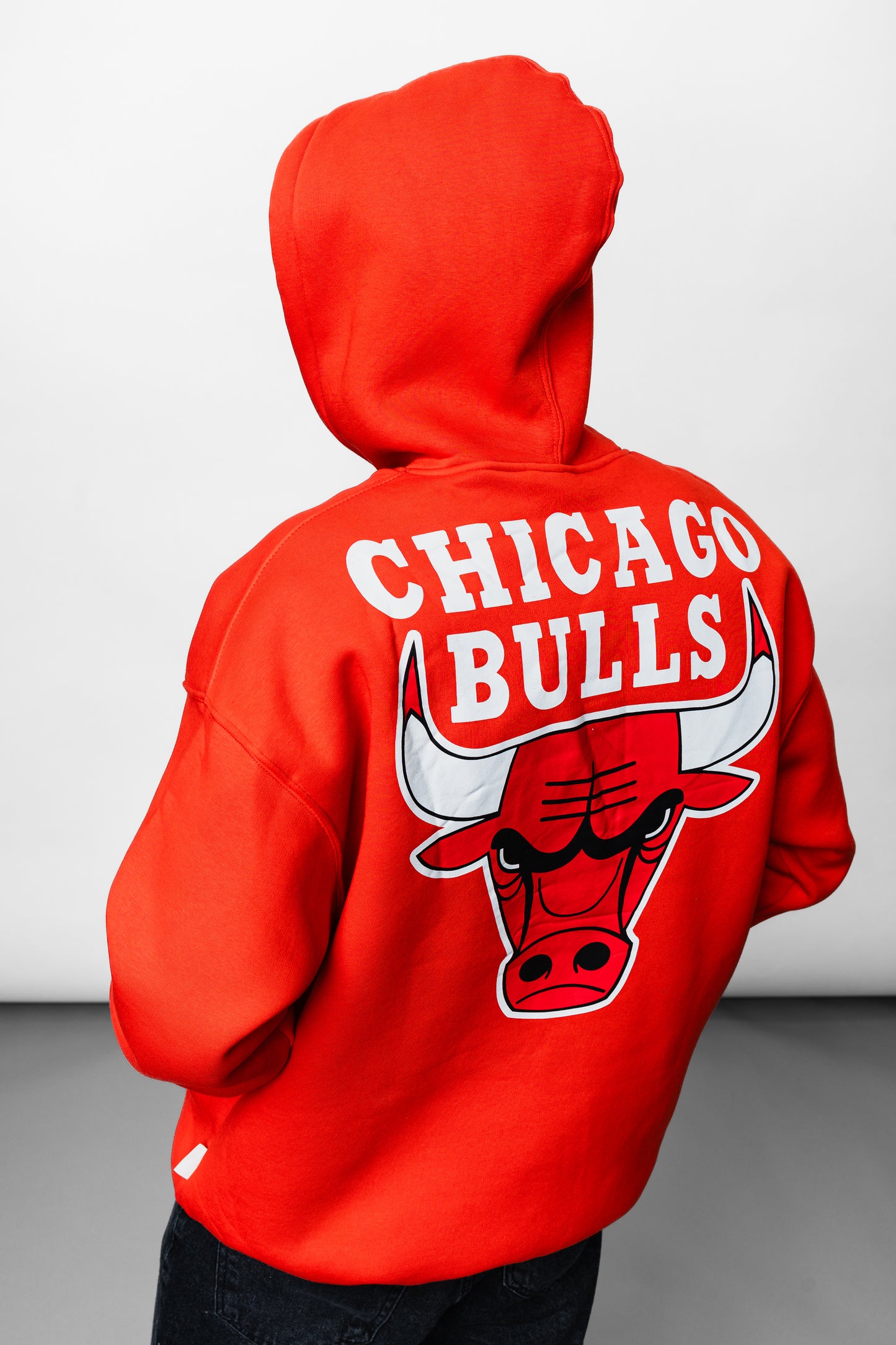Red Chicago Bulls Printed Oversize Hoodie JJ-1015