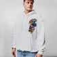 New York Graffiti White Oversize Hoodie B-1030