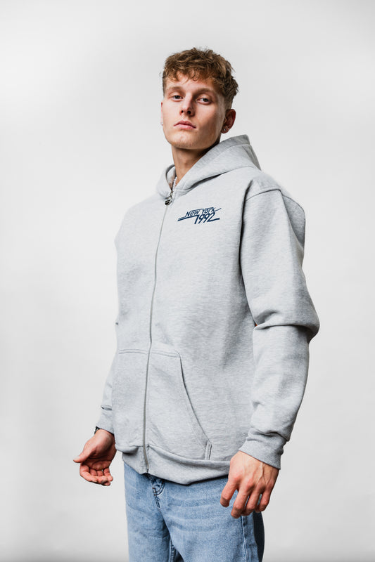 New York Grey Zip Hoodie C-1075
