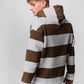 Brown Stripes Oversize Hoodie EL-1058