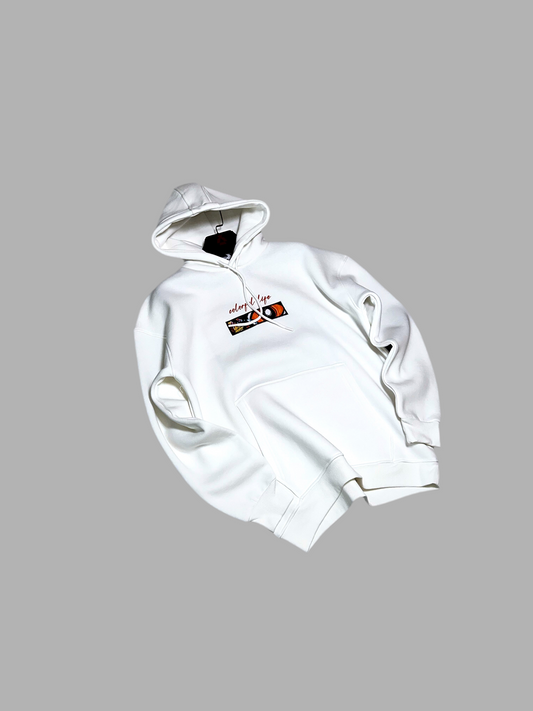 White Colorful Life Hoodie B-1061