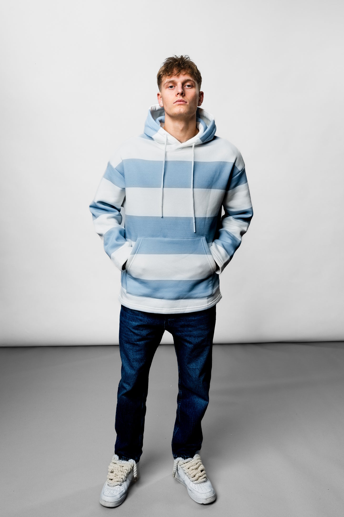 Blue Stripes Oversize Hoodie EL-1059