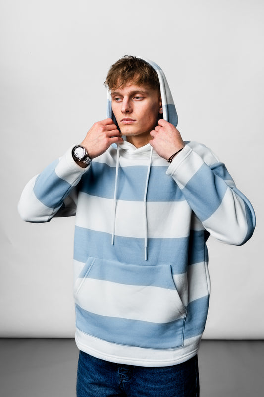 Blue Stripes Oversize Hoodie EL-1059