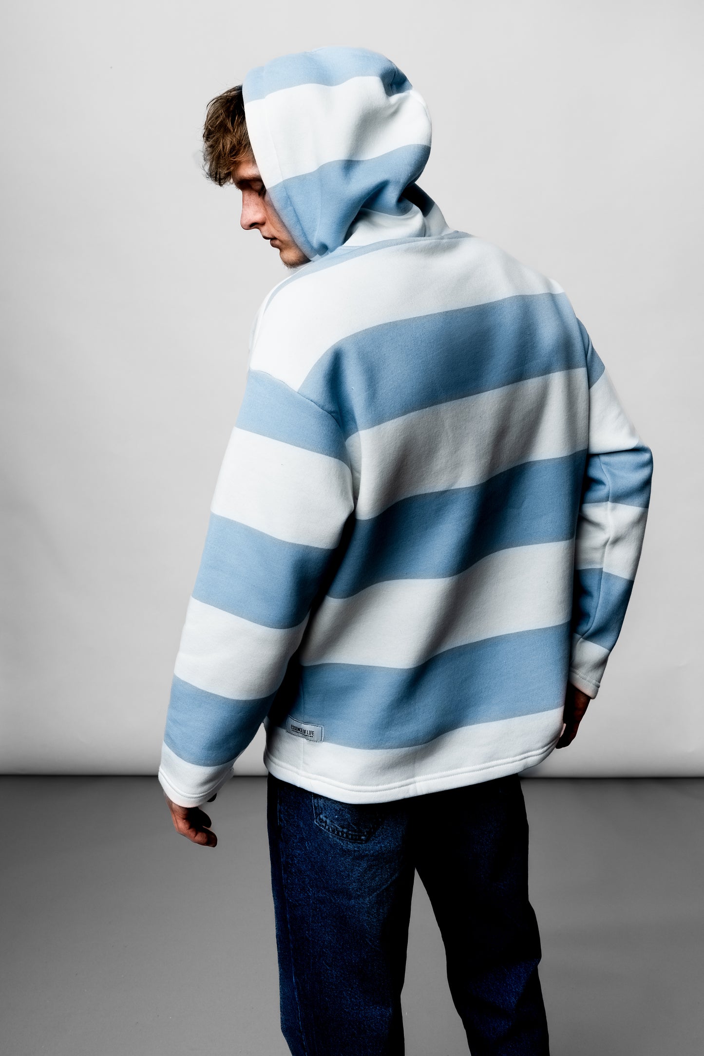 Blue Stripes Oversize Hoodie EL-1059