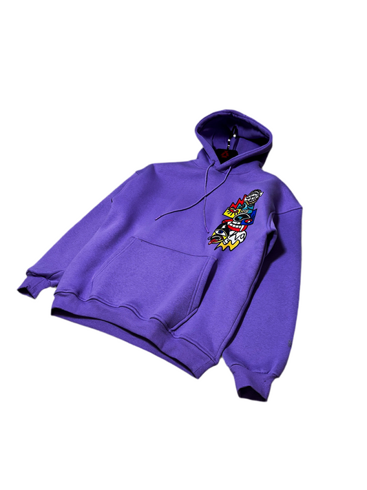 NewYork Graffiti Purple Oversize Hoodie B-1031