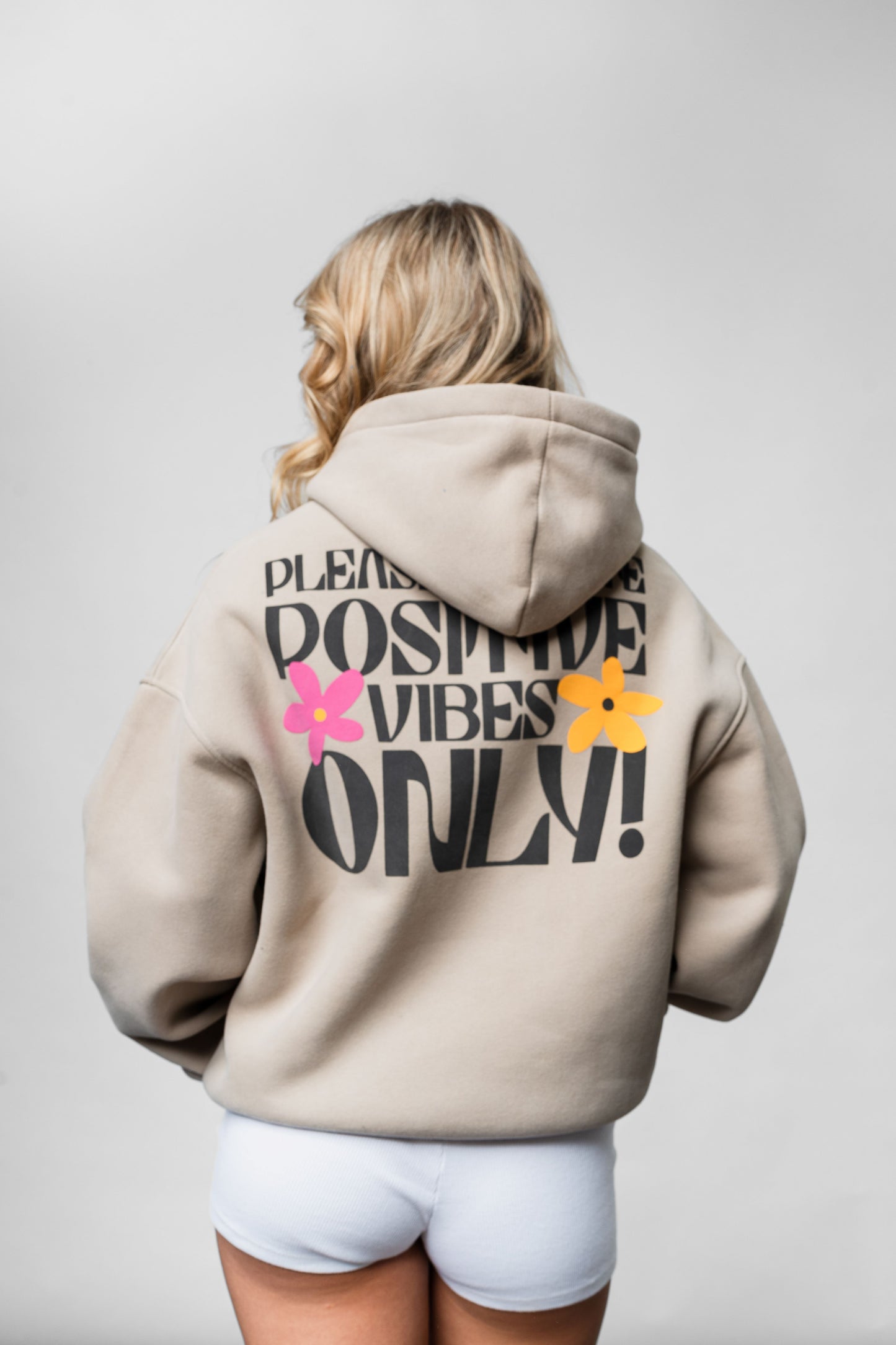 Positive Vibes Brauner Oversize-Hoodie C-1025