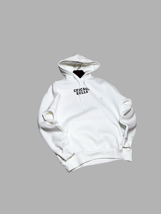 White Bulls Printed Oversize Hoodie JJ-1014