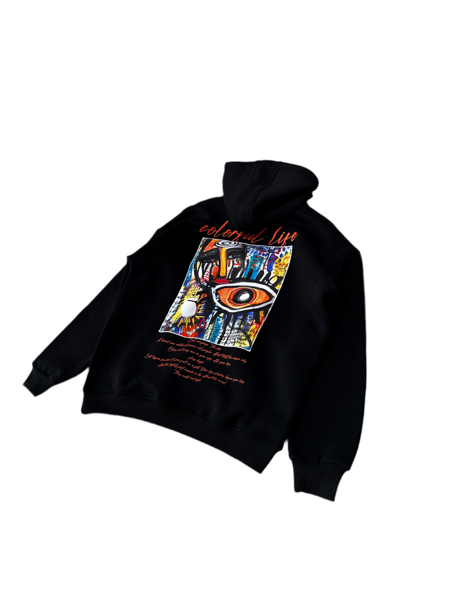 Colorful Life Black Oversize Hoodie B-1060
