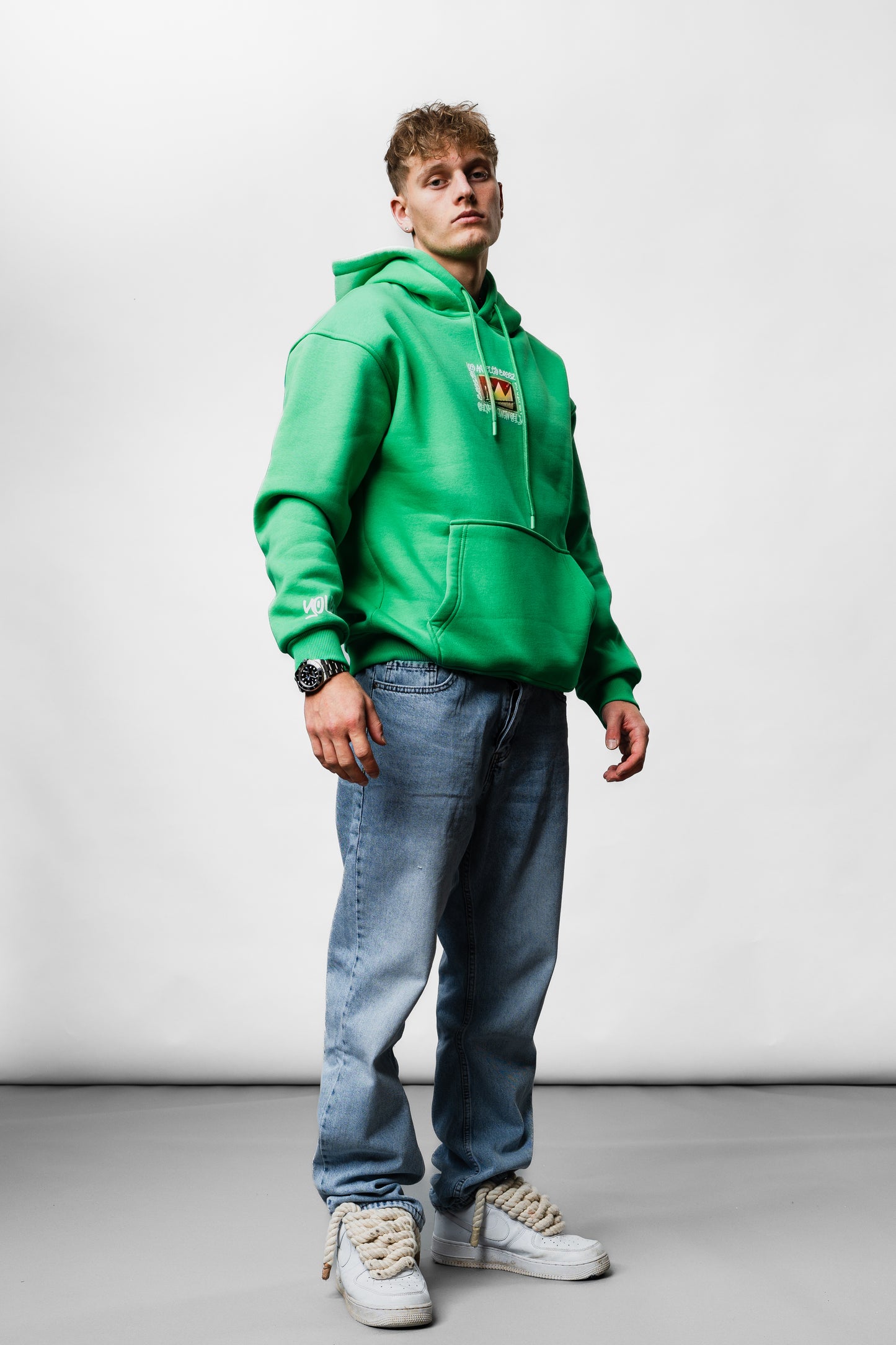 King Angels Green Oversize Hoodie B-1068
