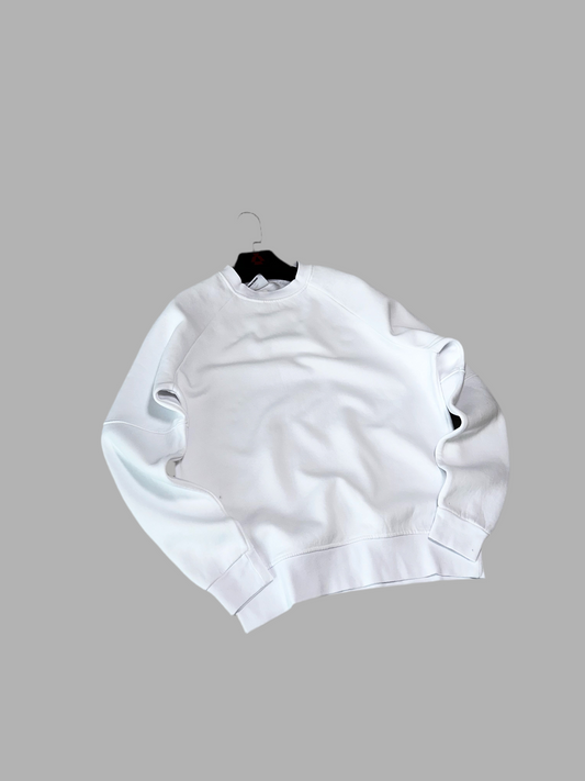 White Basic Oversize Sweatshirt C-1055