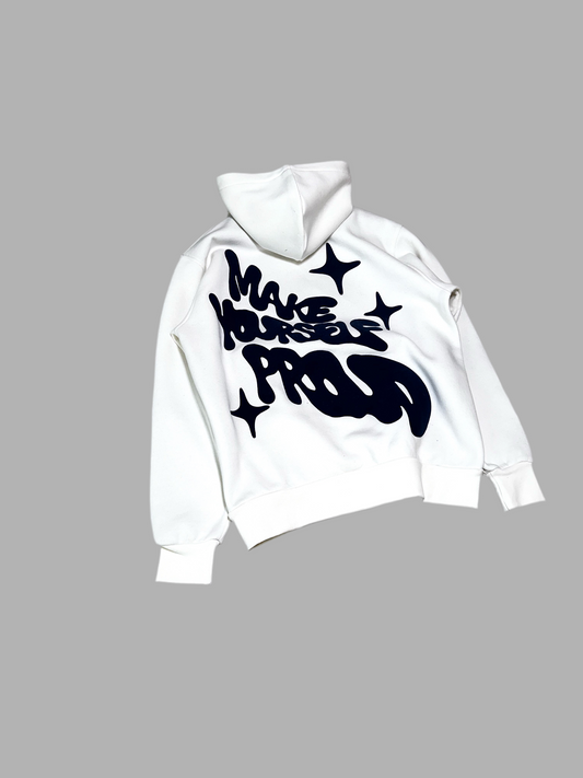 Yourself White Oversize Hoodie C-1062