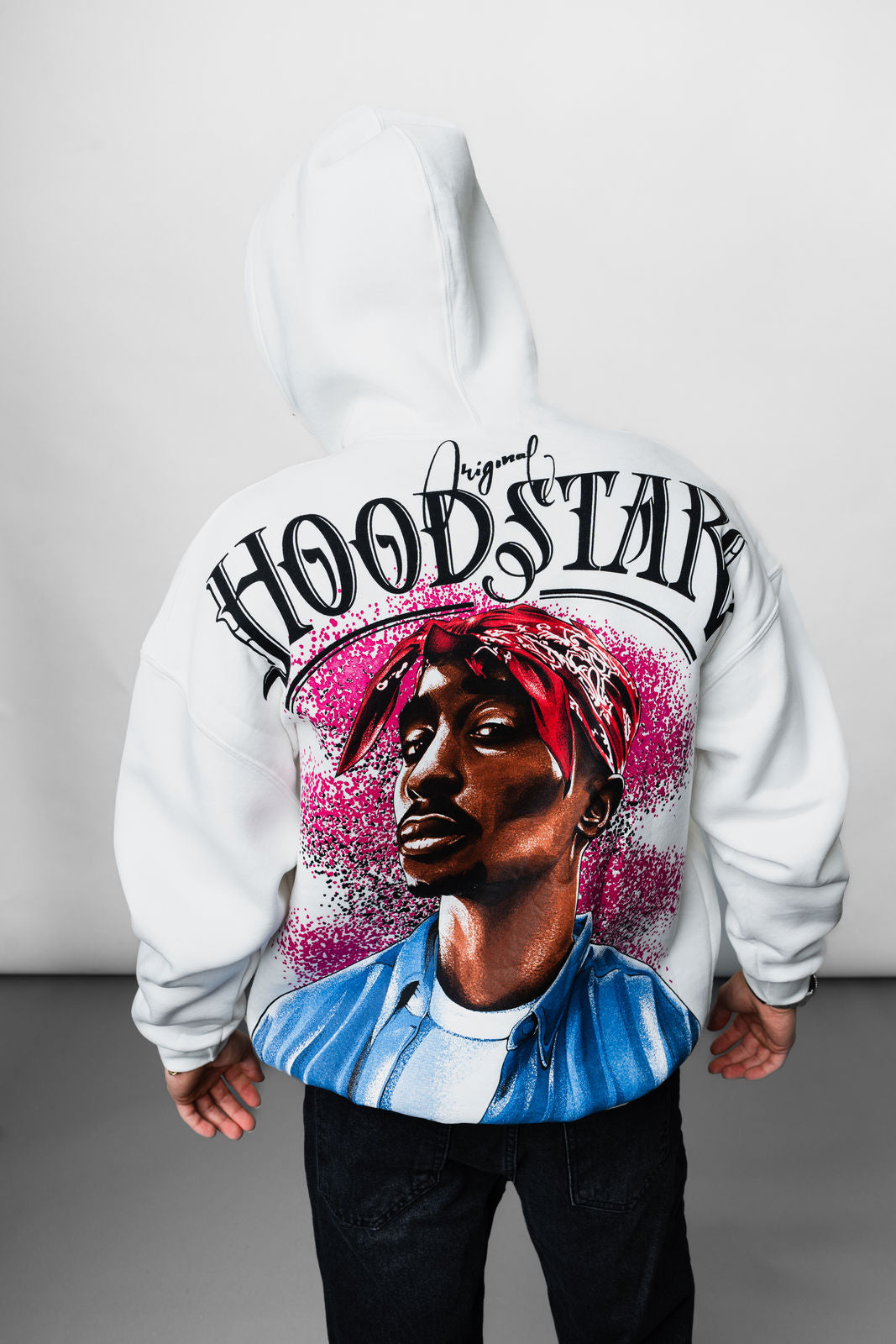 White 2Pac Printed Hoodie JJ-1009