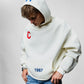 Letters White Oversize Hoodie C-1034