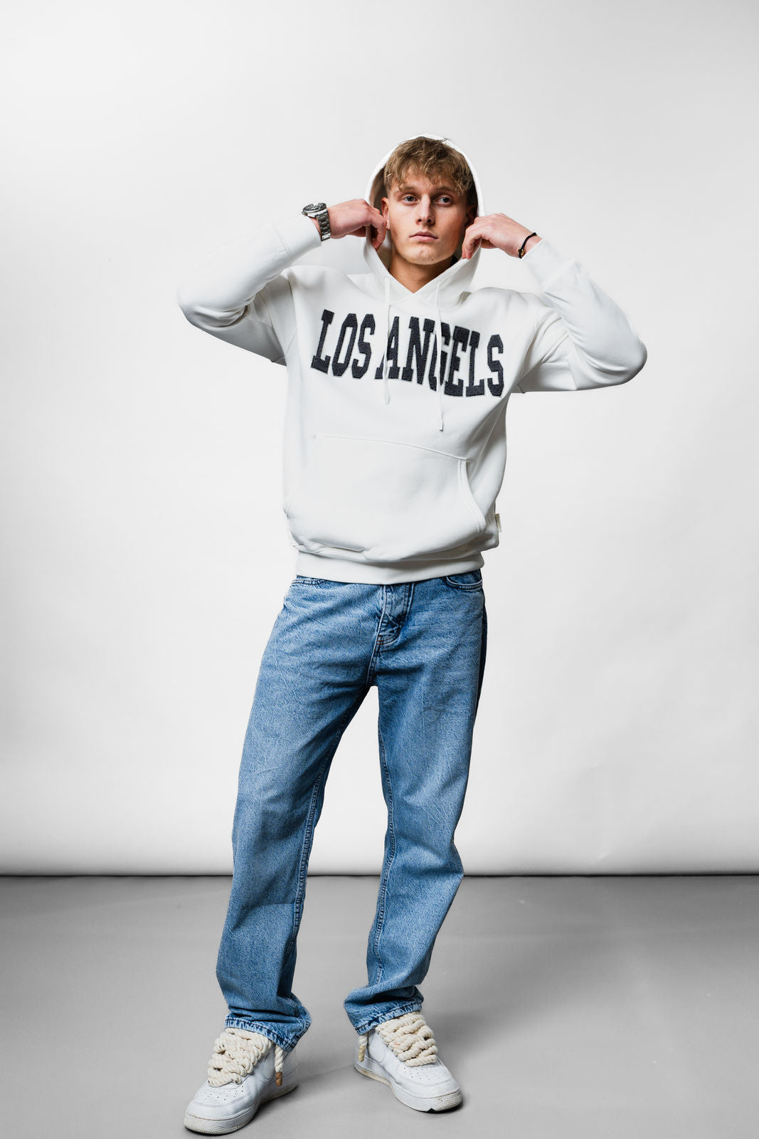 White Los Angels Hoodie JJ-1013