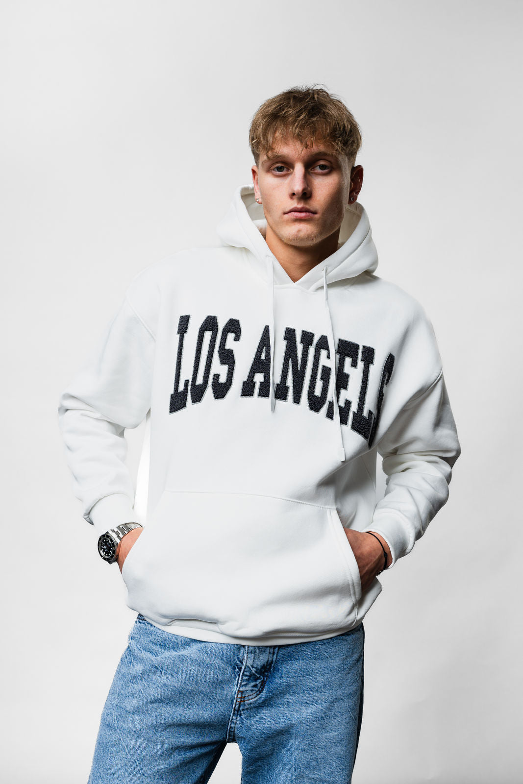 White Los Angels Hoodie JJ-1013