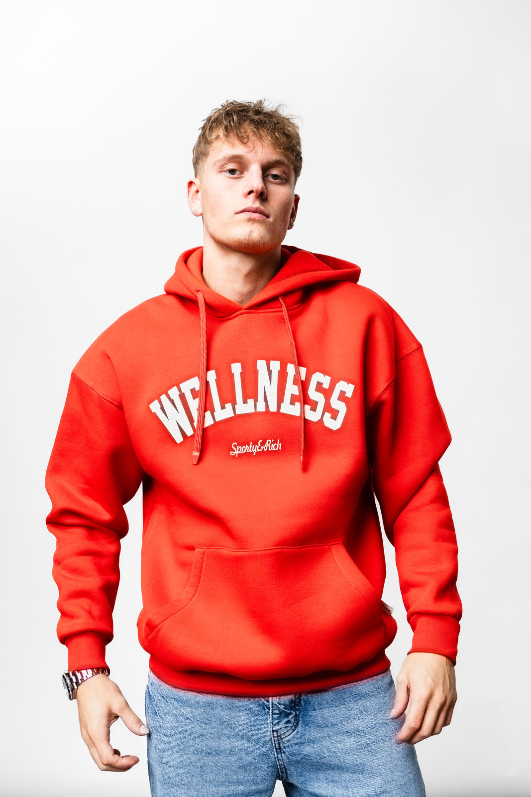 Wellness Red Oversize Hoodie B-1072